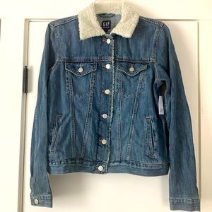 GAP Sherpa Collar Denim Jacket NWT